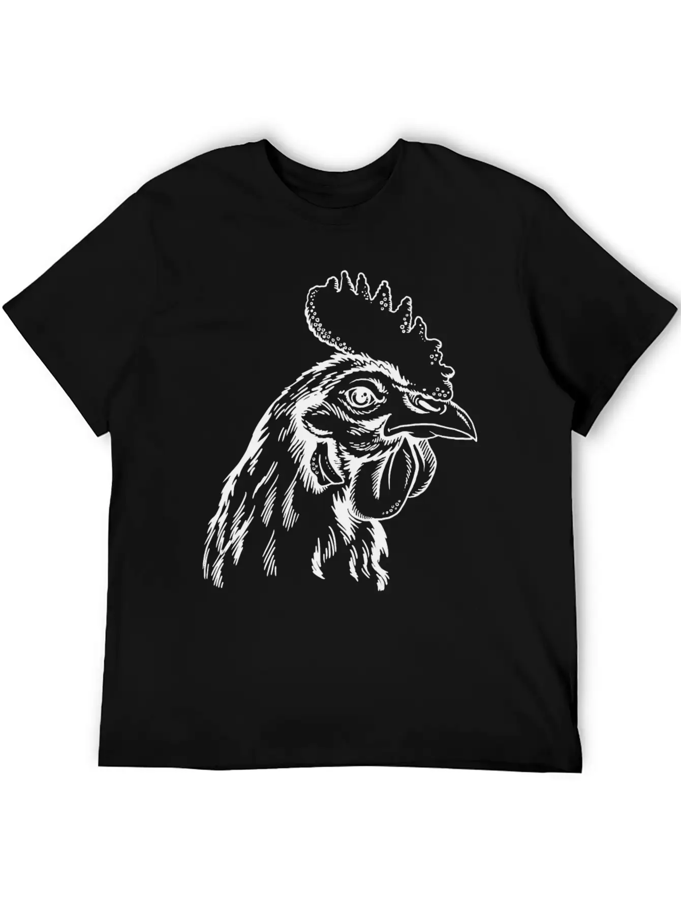 Sketches Of Animals Rooster Unisex Casual T-Shirt – Clean Design For Daily Comfort
