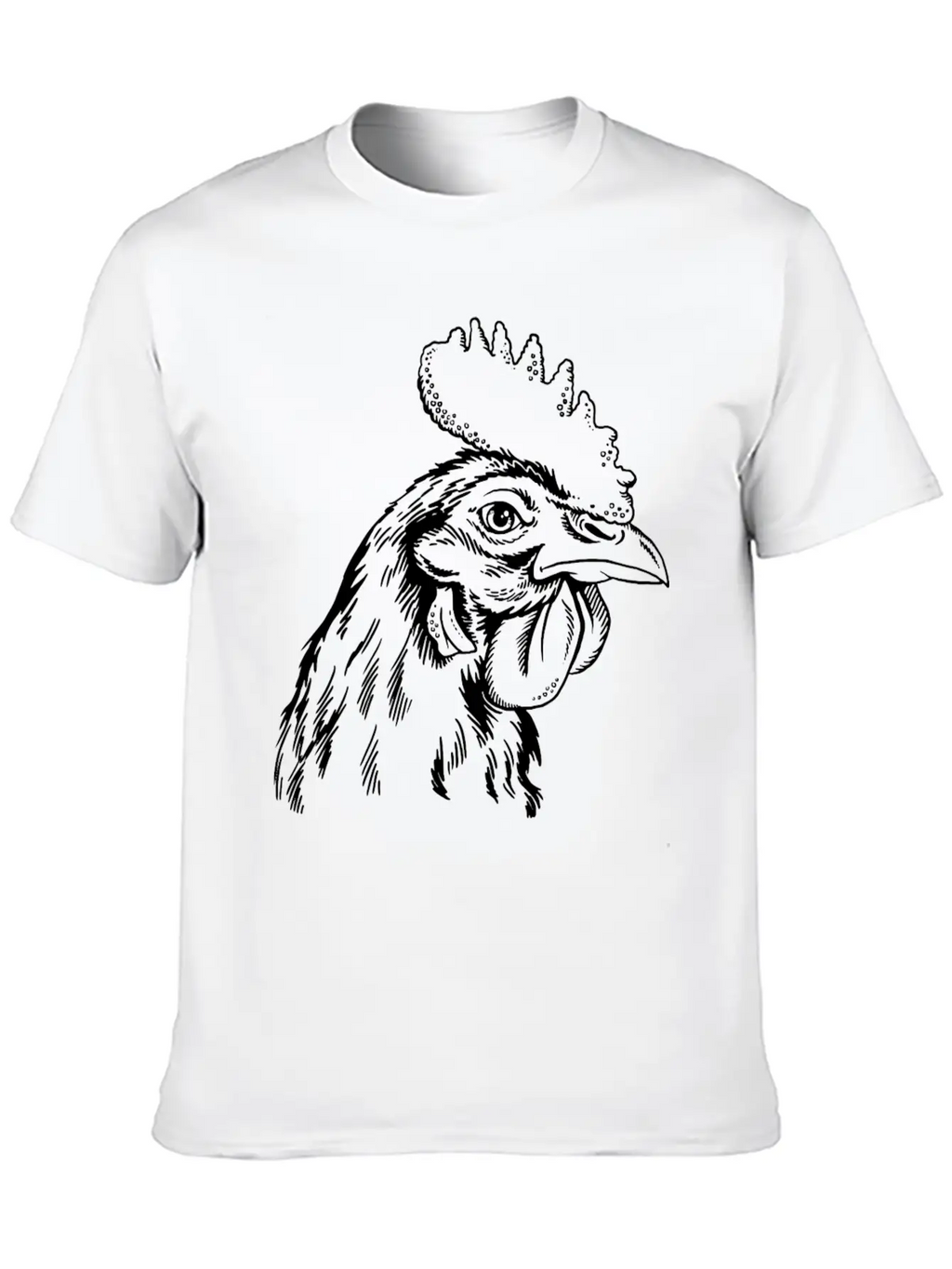Sketches Of Animals Rooster Unisex Casual T-Shirt – Clean Design For Daily Comfort