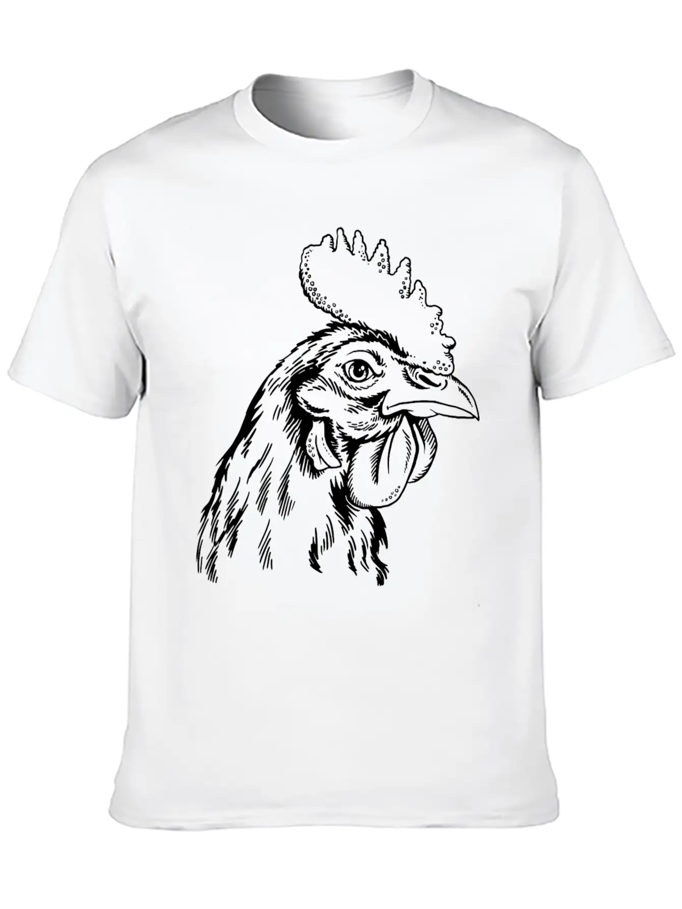 Sketches Of Animals Rooster Unisex Casual T-Shirt – Clean Design For Daily Comfort