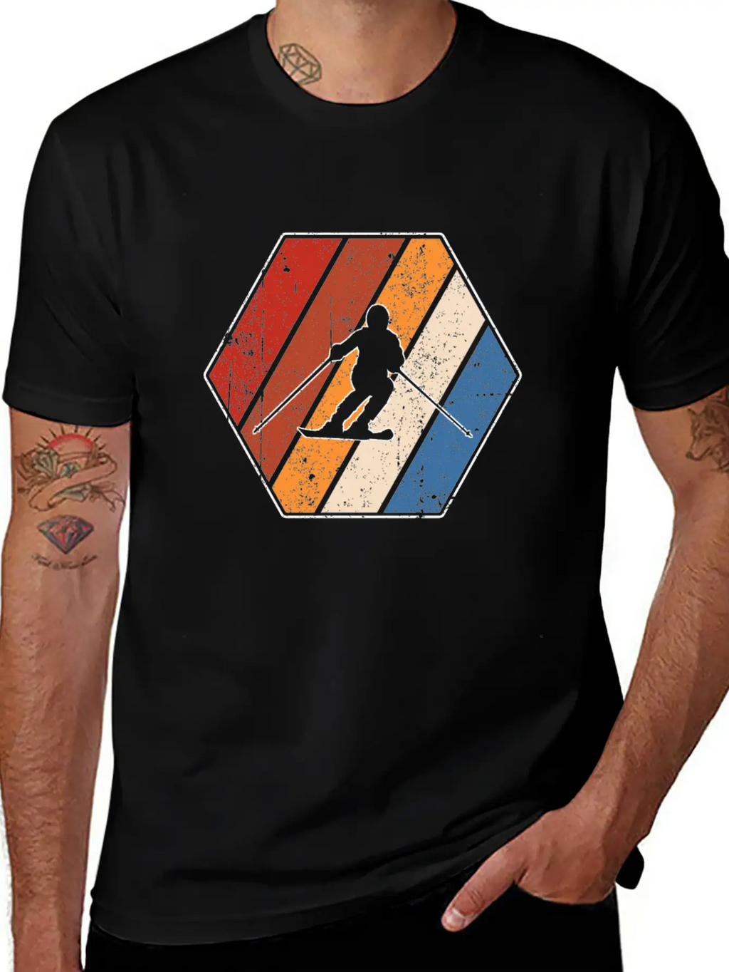 Ski Retro Stylish Everyday T-Shirt – Unisex Basic Cotton Tee