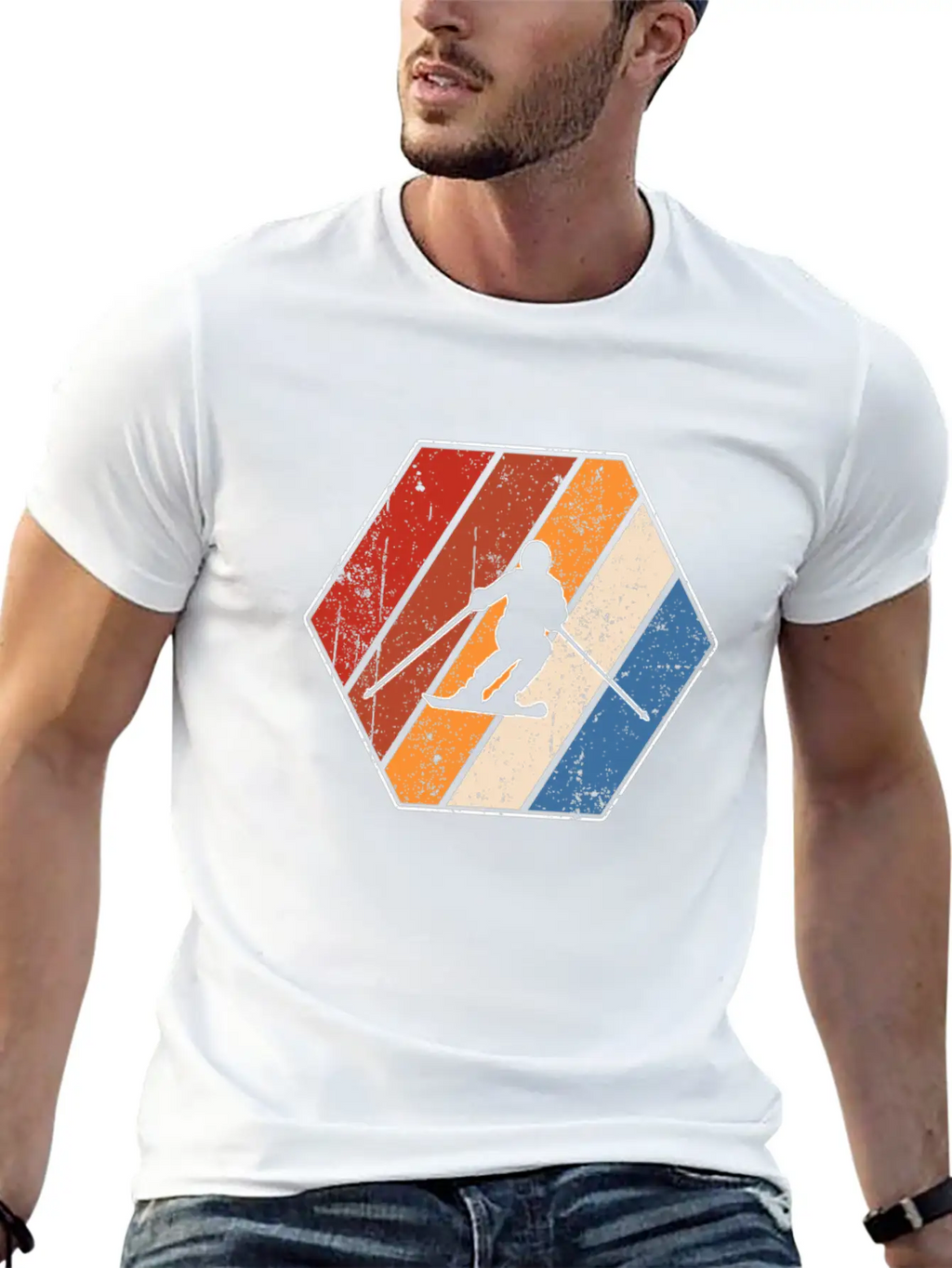 Ski Retro Stylish Everyday T-Shirt – Unisex Basic Cotton Tee