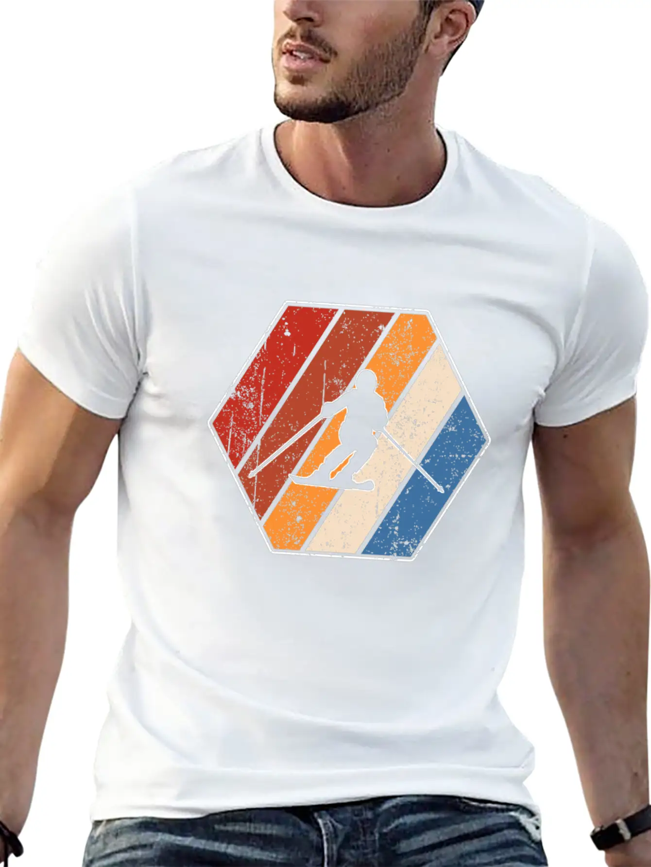Ski Retro Stylish Everyday T-Shirt – Unisex Basic Cotton Tee