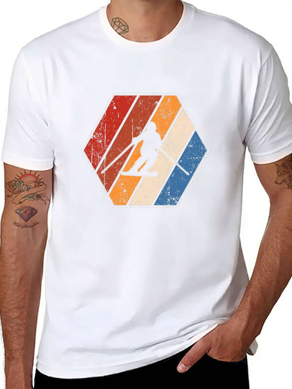 Ski Retro Stylish Everyday T-Shirt – Unisex Basic Cotton Tee