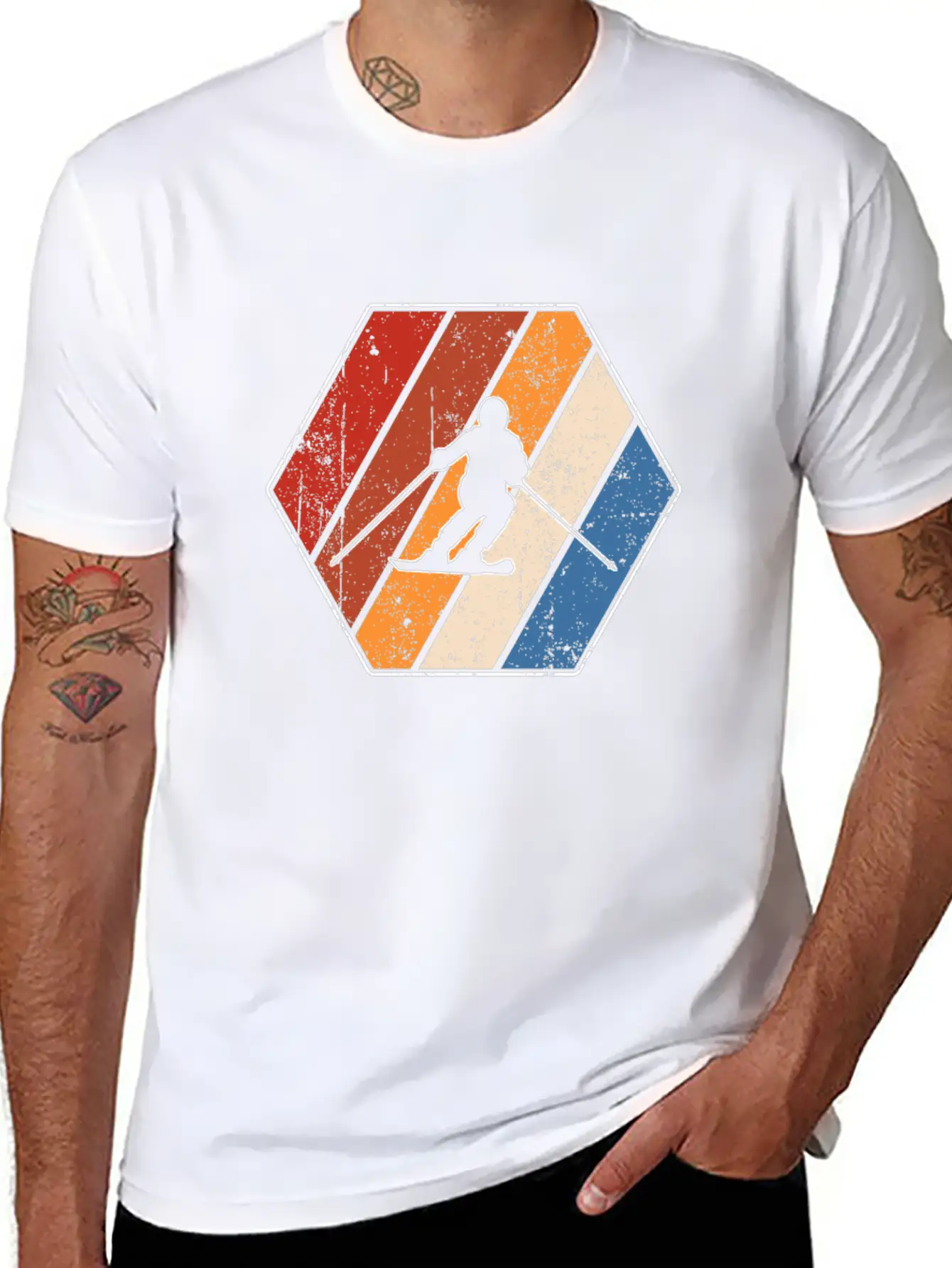 Ski Retro Stylish Everyday T-Shirt – Unisex Basic Cotton Tee