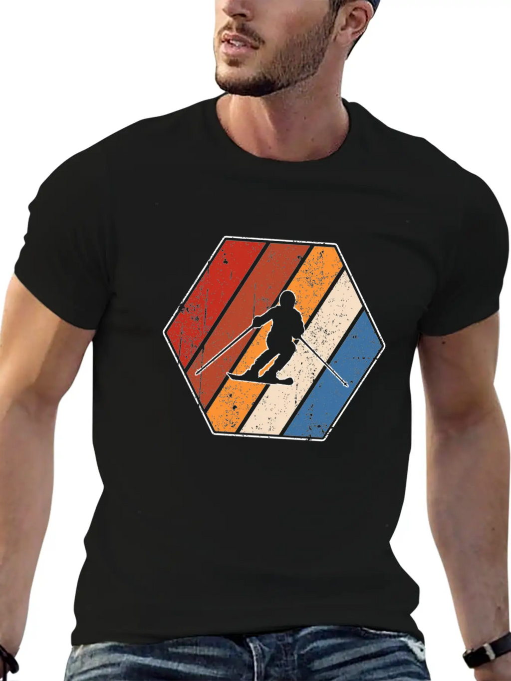 Ski Retro Stylish Everyday T-Shirt – Unisex Basic Cotton Tee
