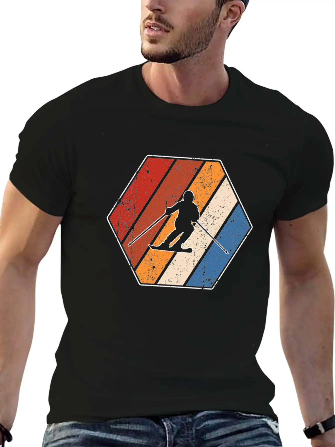 Ski Retro Stylish Everyday T-Shirt – Unisex Basic Cotton Tee