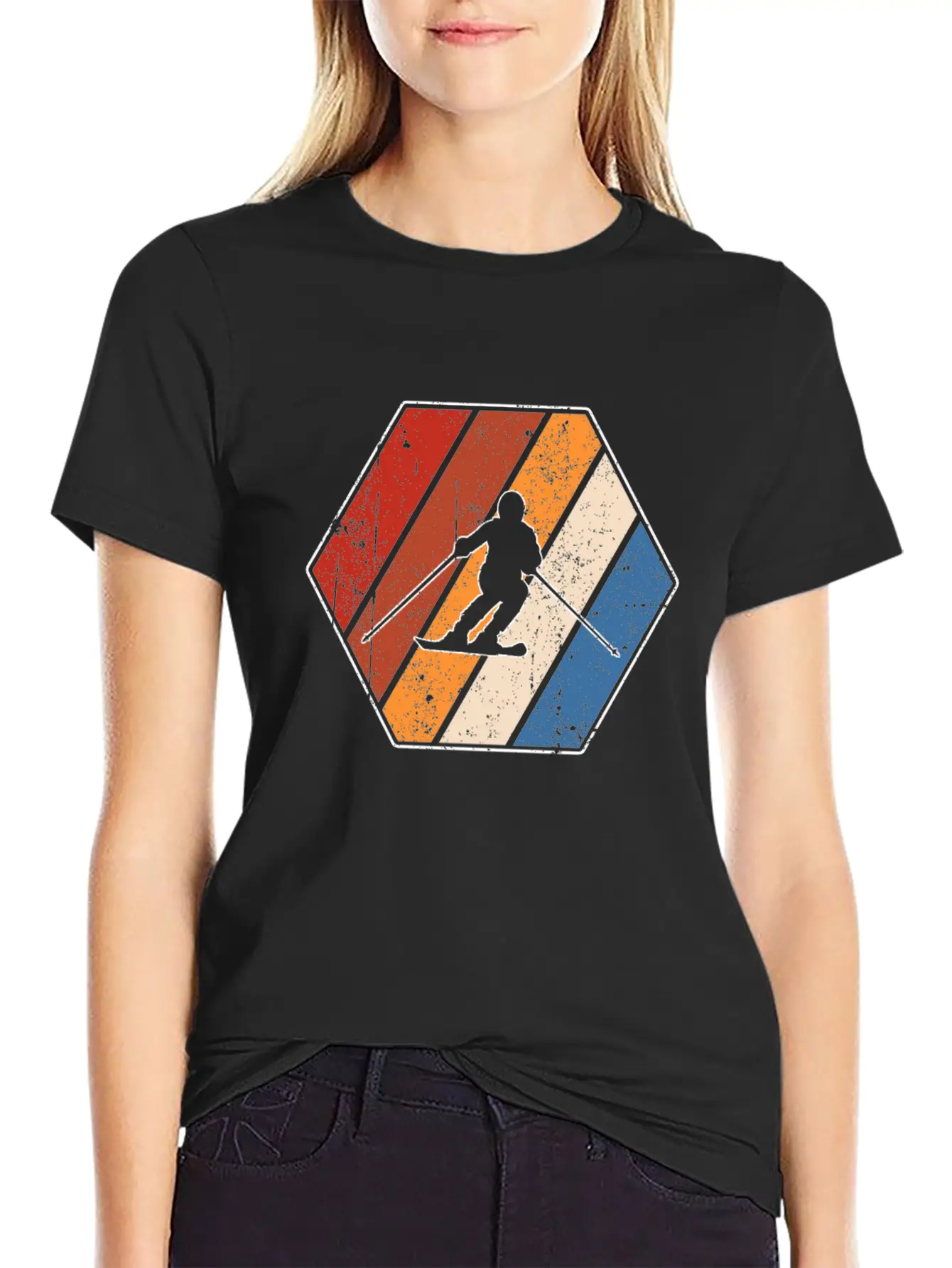 Ski Retro Stylish Everyday T-Shirt – Unisex Basic Cotton Tee