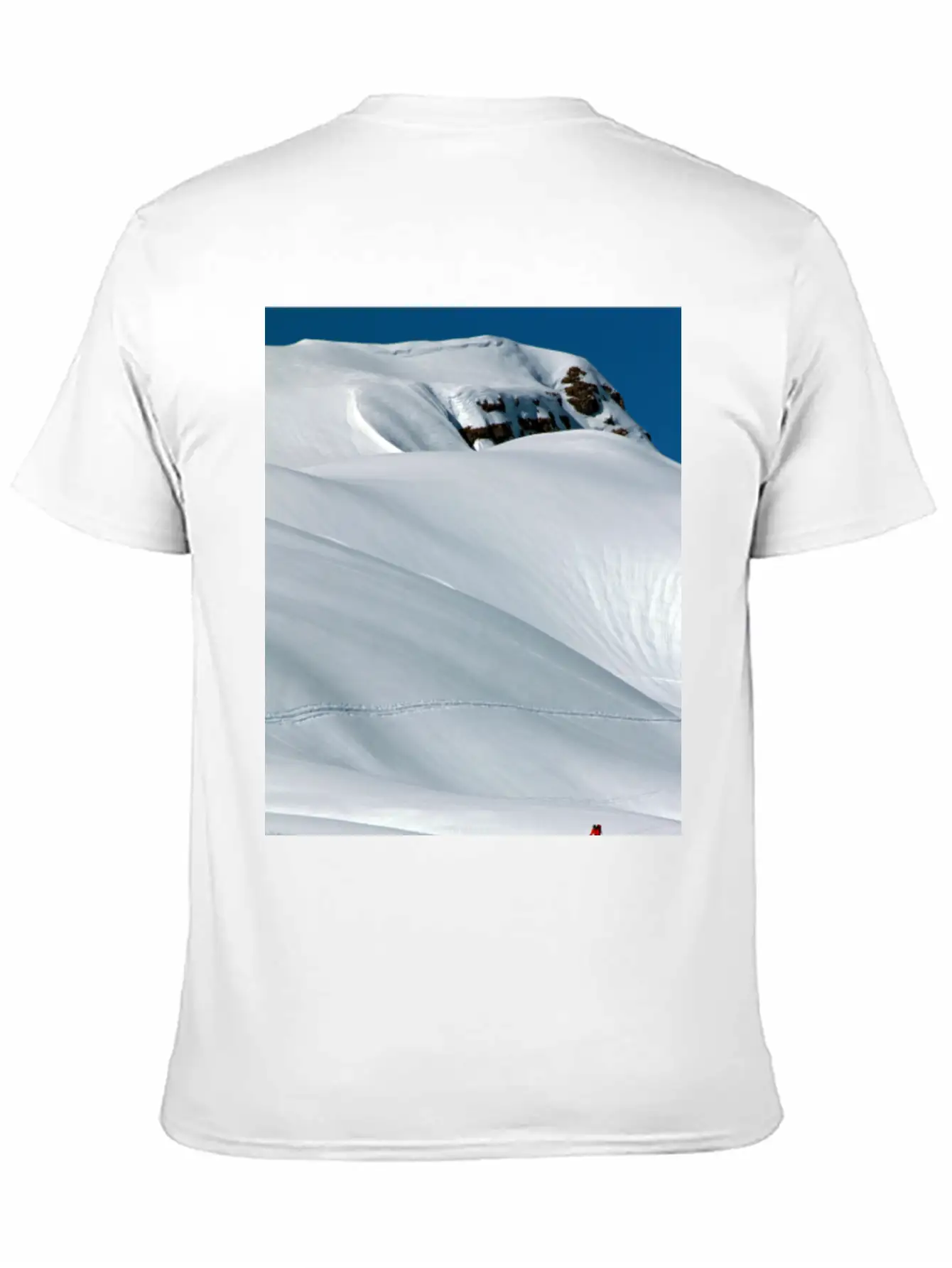 Skier In A Heavily Snowed-in Countryside. Alpine M Unisex Short Sleeve Soft Cotton T-Shirt – Casual Everyday Wear