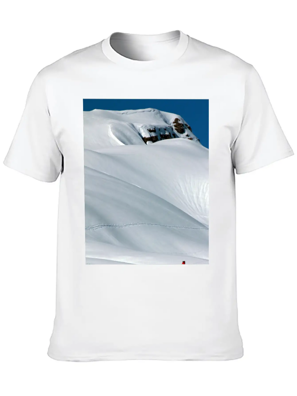 Skier In A Heavily Snowed-in Countryside. Alpine M Unisex Short Sleeve Soft Cotton T-Shirt – Casual Everyday Wear