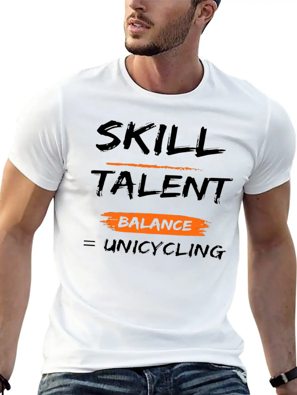Skill Talent Balance = Unicycling Unisex Casual T-Shirt – Clean Design For Daily Comfort
