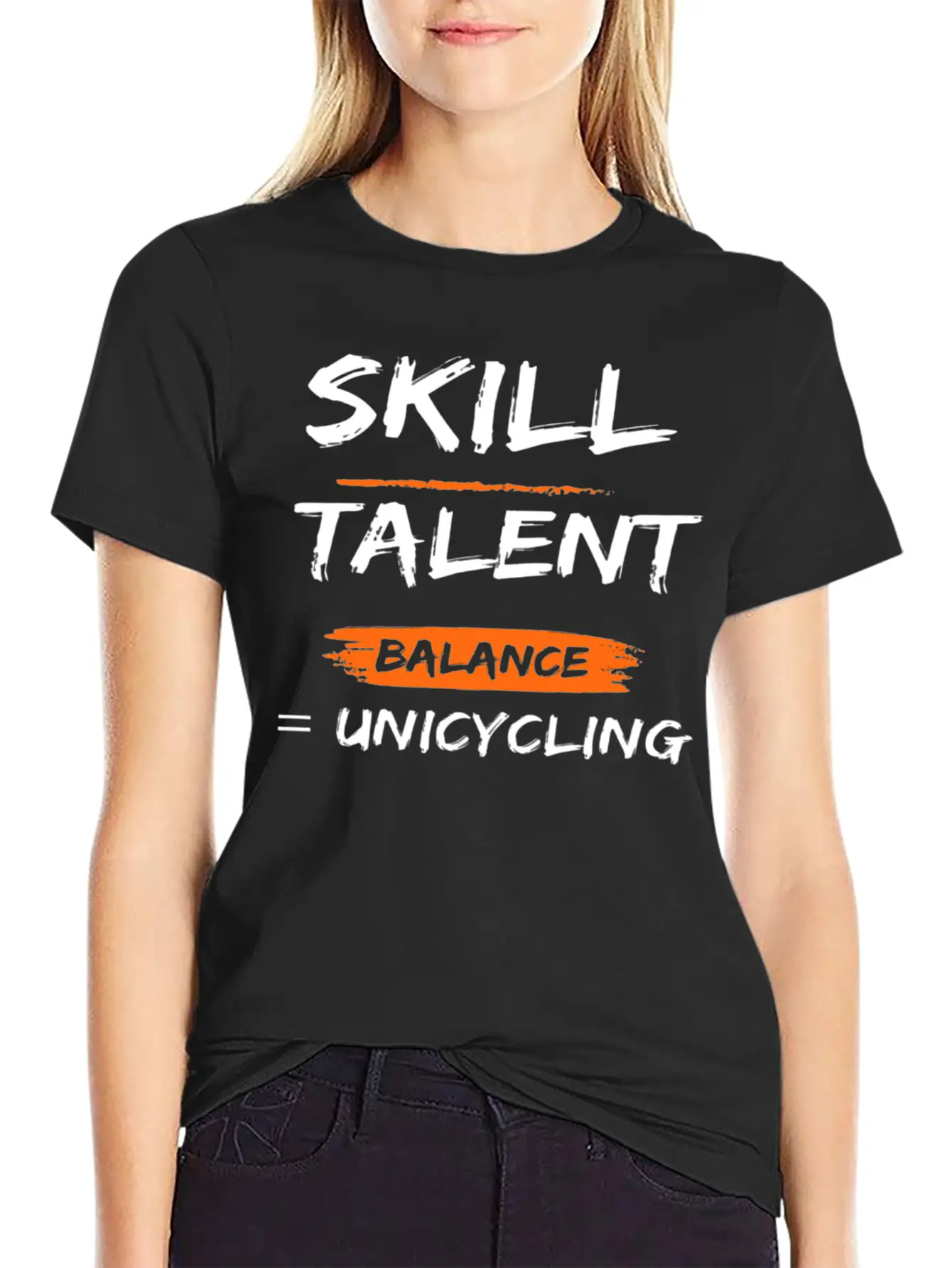Skill Talent Balance = Unicycling Unisex Casual T-Shirt – Clean Design For Daily Comfort