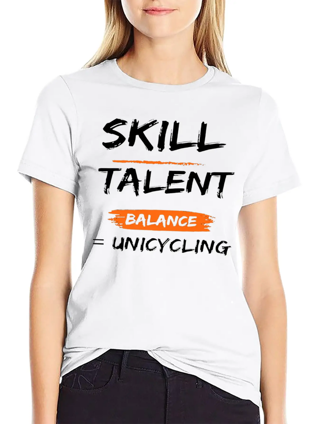 Skill Talent Balance = Unicycling Unisex Casual T-Shirt – Clean Design For Daily Comfort