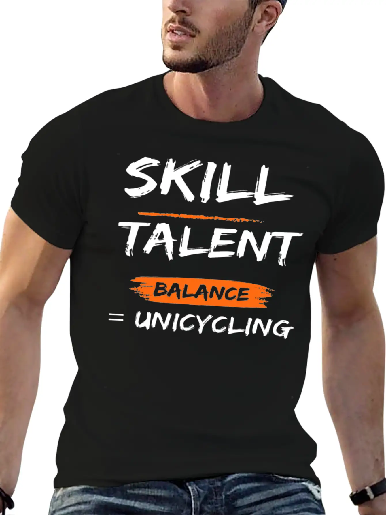 Skill Talent Balance = Unicycling Unisex Casual T-Shirt – Clean Design For Daily Comfort