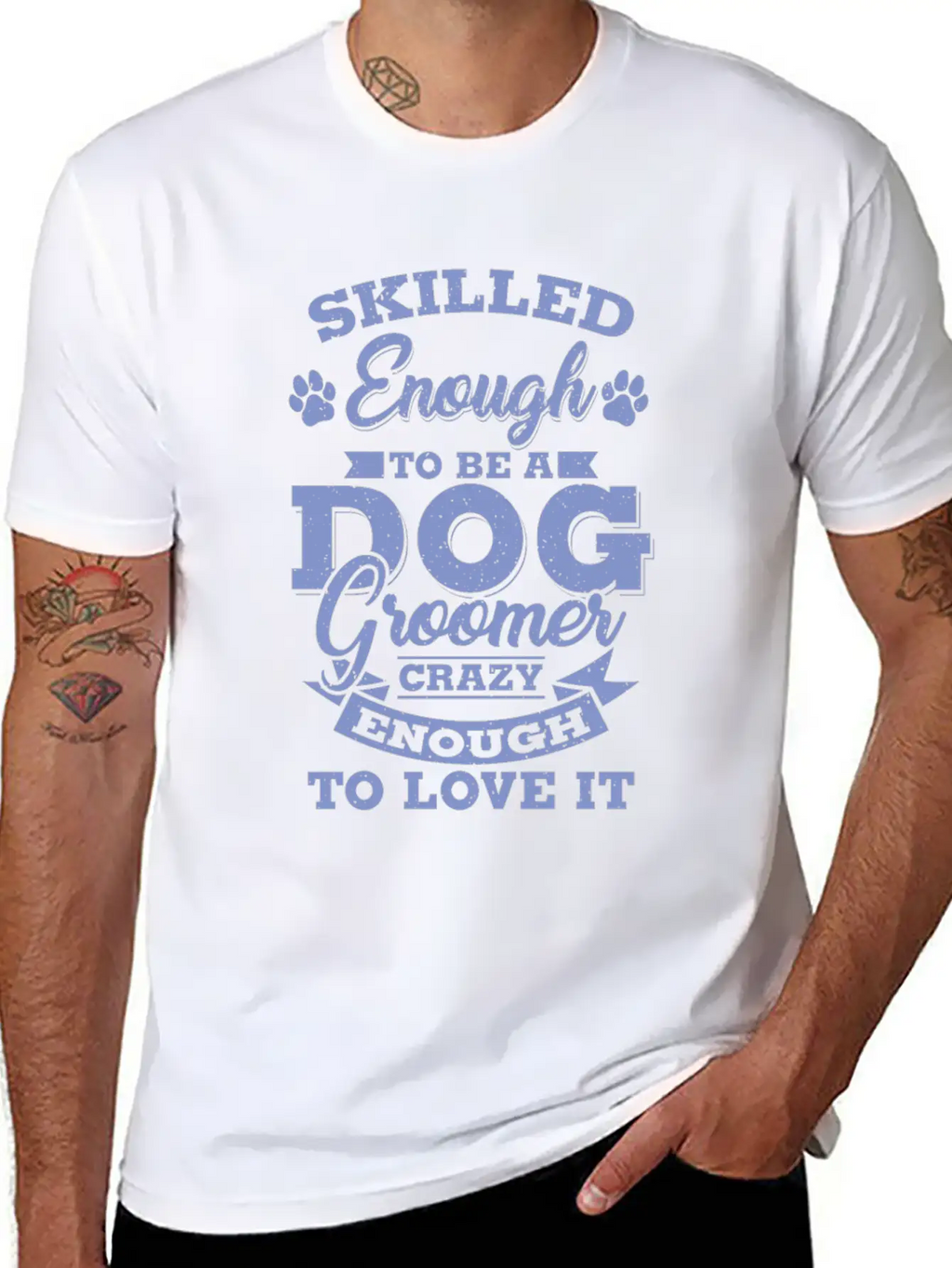 Skilled Dog Groomer Gift Print Pet Grooming Pet Unisex Short Sleeve Soft Cotton T-Shirt – Casual Everyday Wear