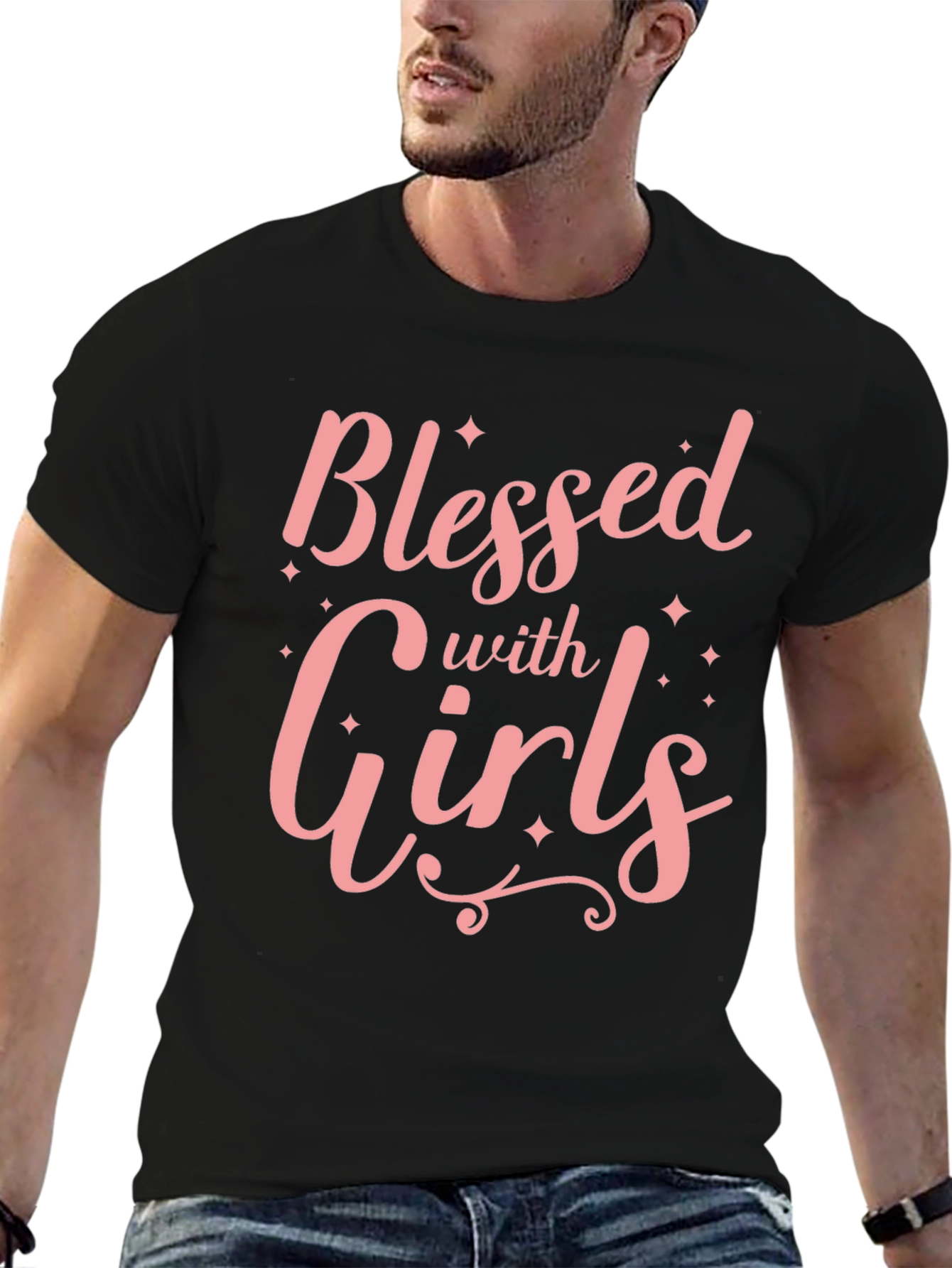Blessed with Girls T-Shirt - Soft Cotton Crew Neck