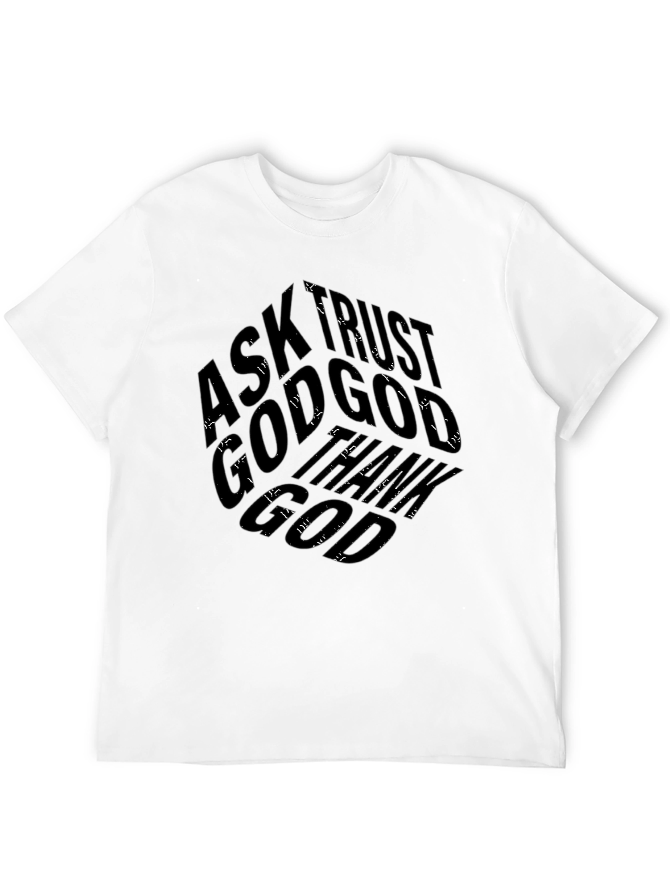 Ask Trust God Black Graphic T-Shirt