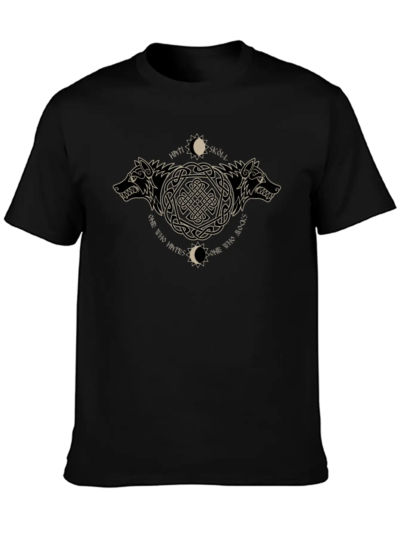 Skoll And I Wolf Fenrir Norse Nordic Symbol Stylish Everyday T-Shirt – Unisex Basic Cotton Tee