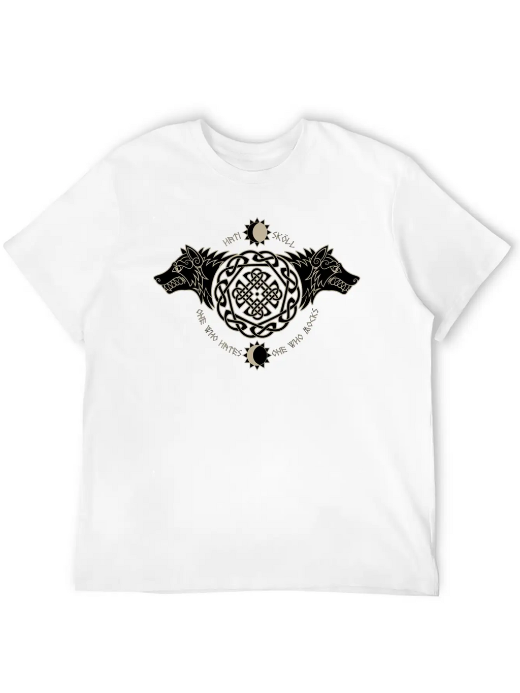 Skoll And I Wolf Fenrir Norse Nordic Symbol Stylish Everyday T-Shirt – Unisex Basic Cotton Tee
