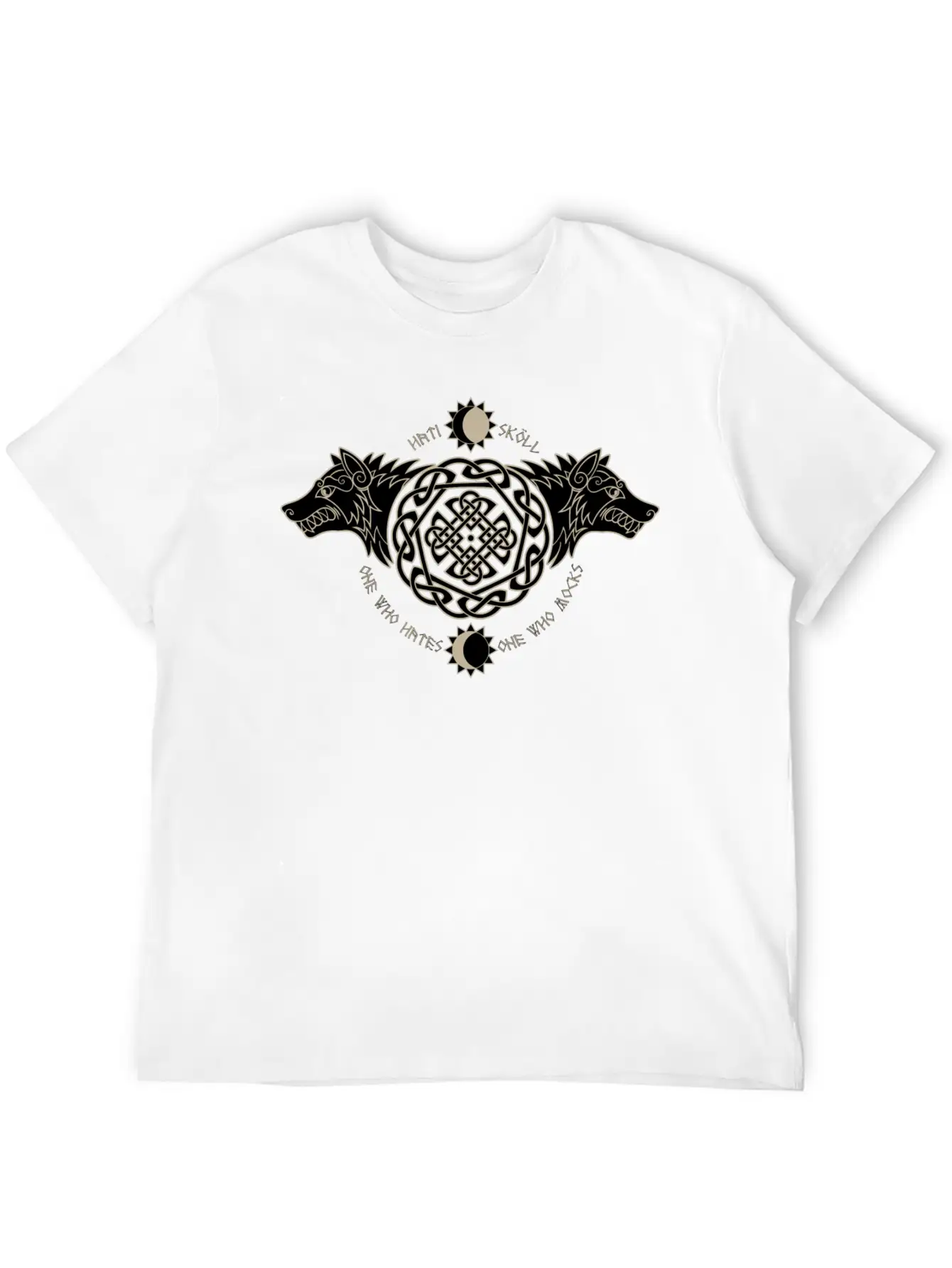 Skoll And I Wolf Fenrir Norse Nordic Symbol Stylish Everyday T-Shirt – Unisex Basic Cotton Tee
