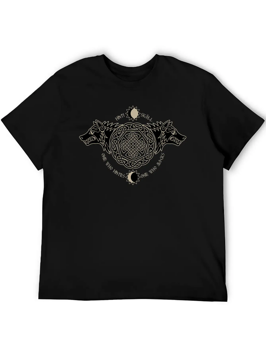 Skoll And I Wolf Fenrir Norse Nordic Symbol Stylish Everyday T-Shirt – Unisex Basic Cotton Tee