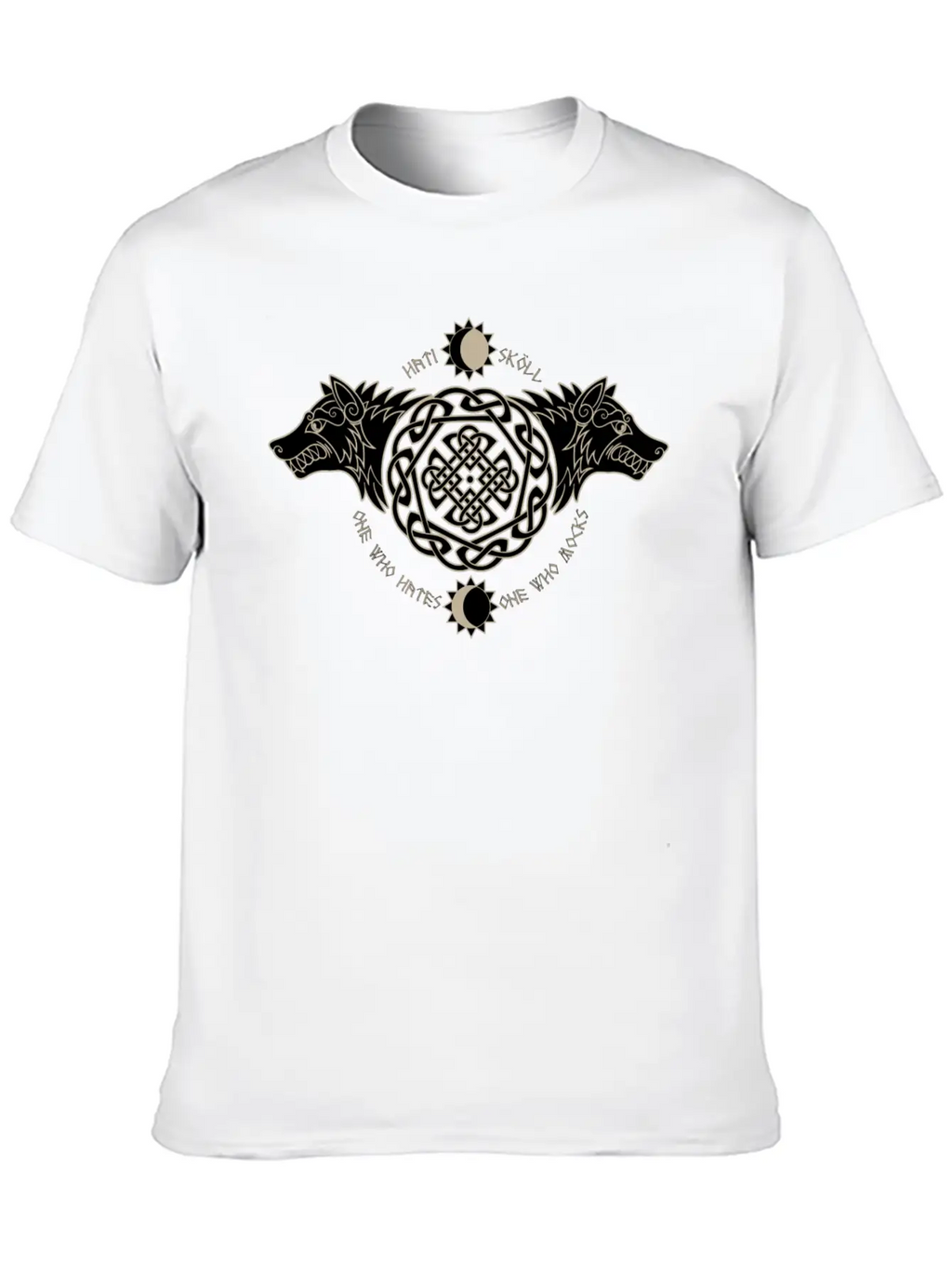 Skoll And I Wolf Fenrir Norse Nordic Symbol Stylish Everyday T-Shirt – Unisex Basic Cotton Tee