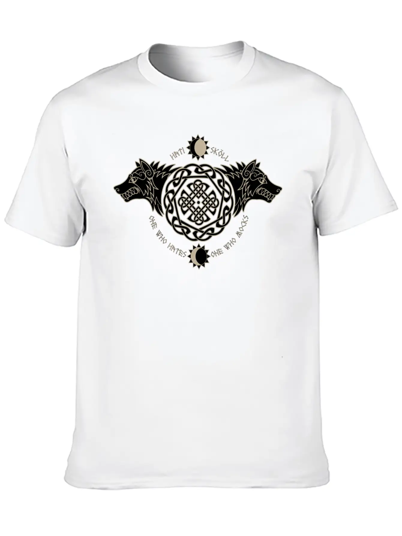 Skoll And I Wolf Fenrir Norse Nordic Symbol Stylish Everyday T-Shirt – Unisex Basic Cotton Tee