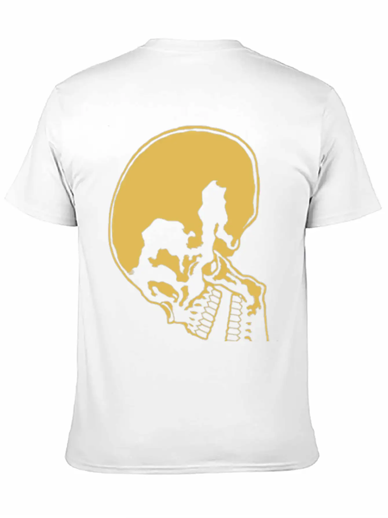 Skull And Rose Ink Art Tattoo Retro Yellow Unisex Casual T-Shirt – Clean Design For Daily Comfort