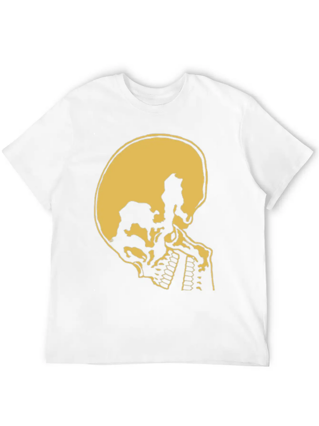 Skull And Rose Ink Art Tattoo Retro Yellow Unisex Casual T-Shirt – Clean Design For Daily Comfort