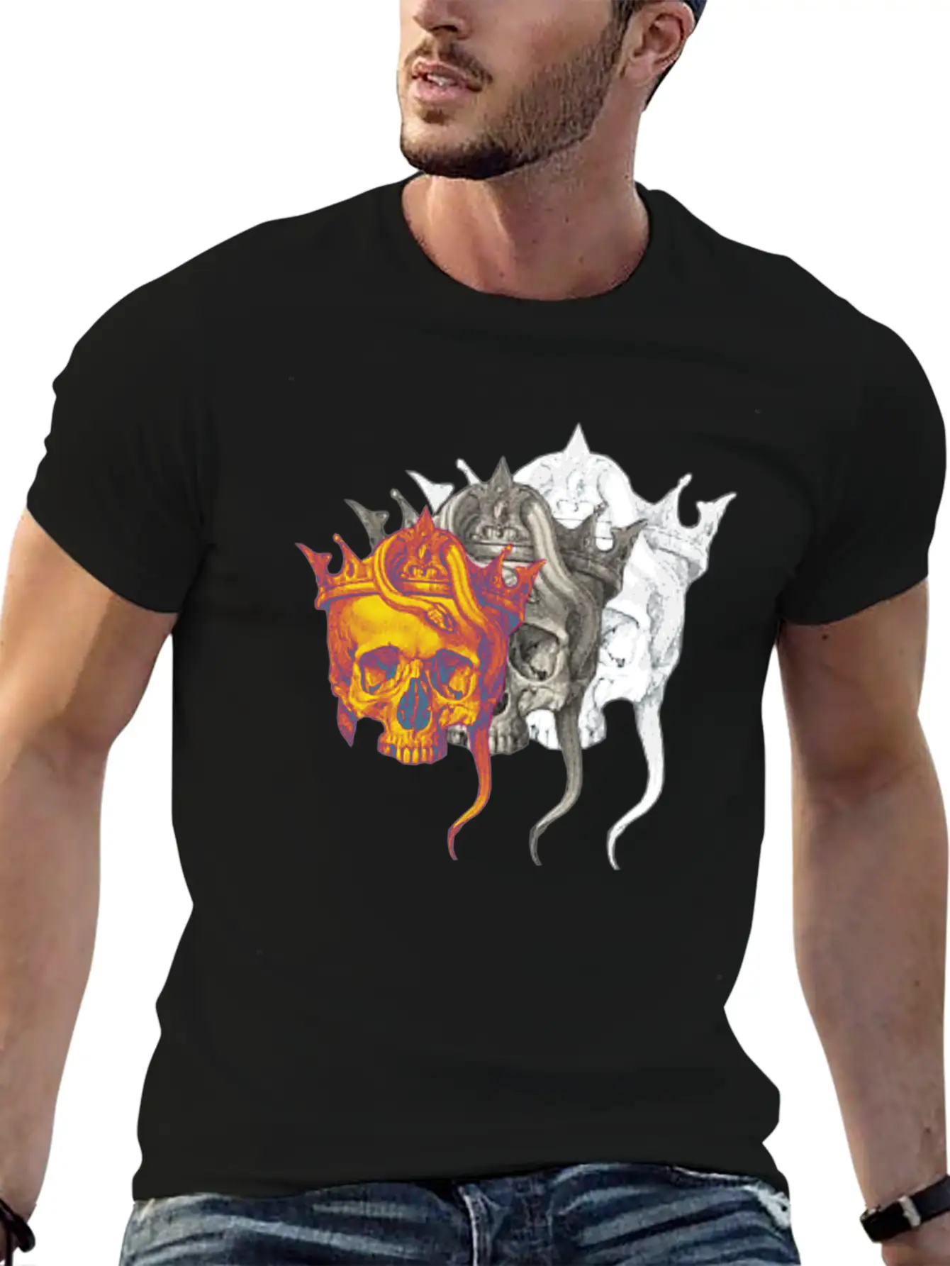 Skull Casual Graphic T-Shirt – Simple And Comfortable Daily Wear