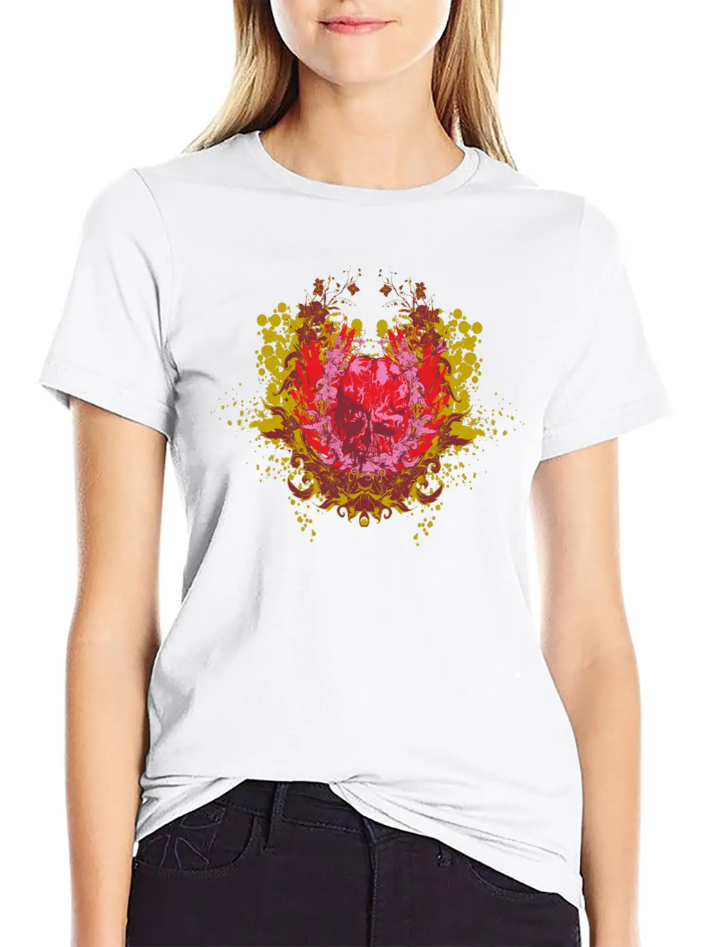 Skull Demon Wings Halloween Gift Unisex Casual T-Shirt – Clean Design For Daily Comfort