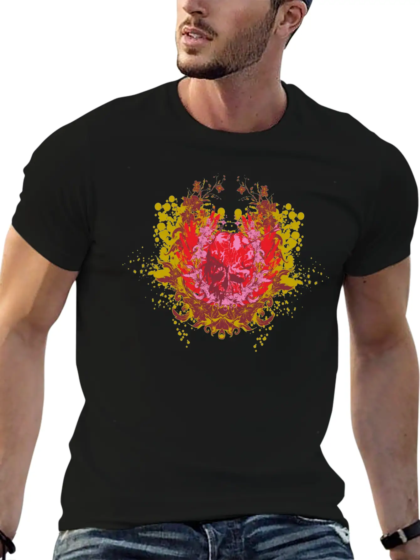 Skull Demon Wings Halloween Gift Unisex Casual T-Shirt – Clean Design For Daily Comfort