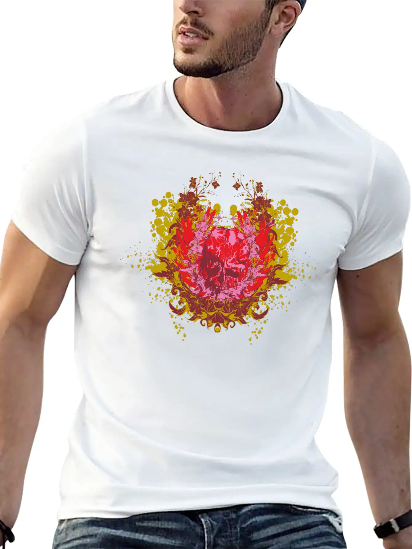 Skull Demon Wings Halloween Gift Unisex Casual T-Shirt – Clean Design For Daily Comfort