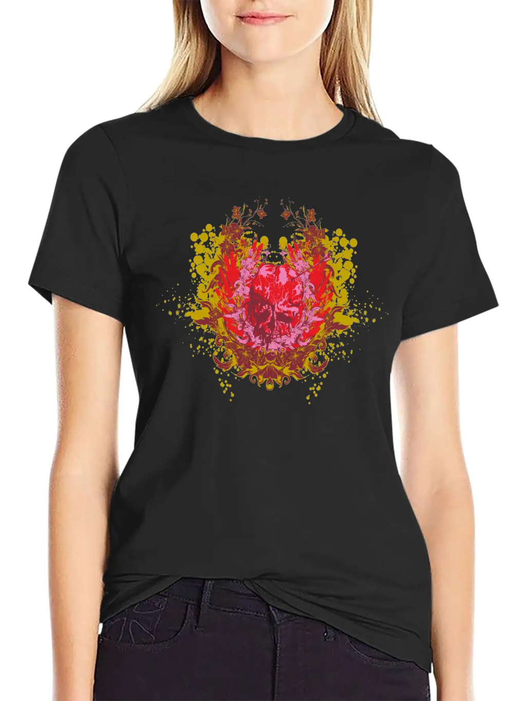 Skull Demon Wings Halloween Gift Unisex Casual T-Shirt – Clean Design For Daily Comfort