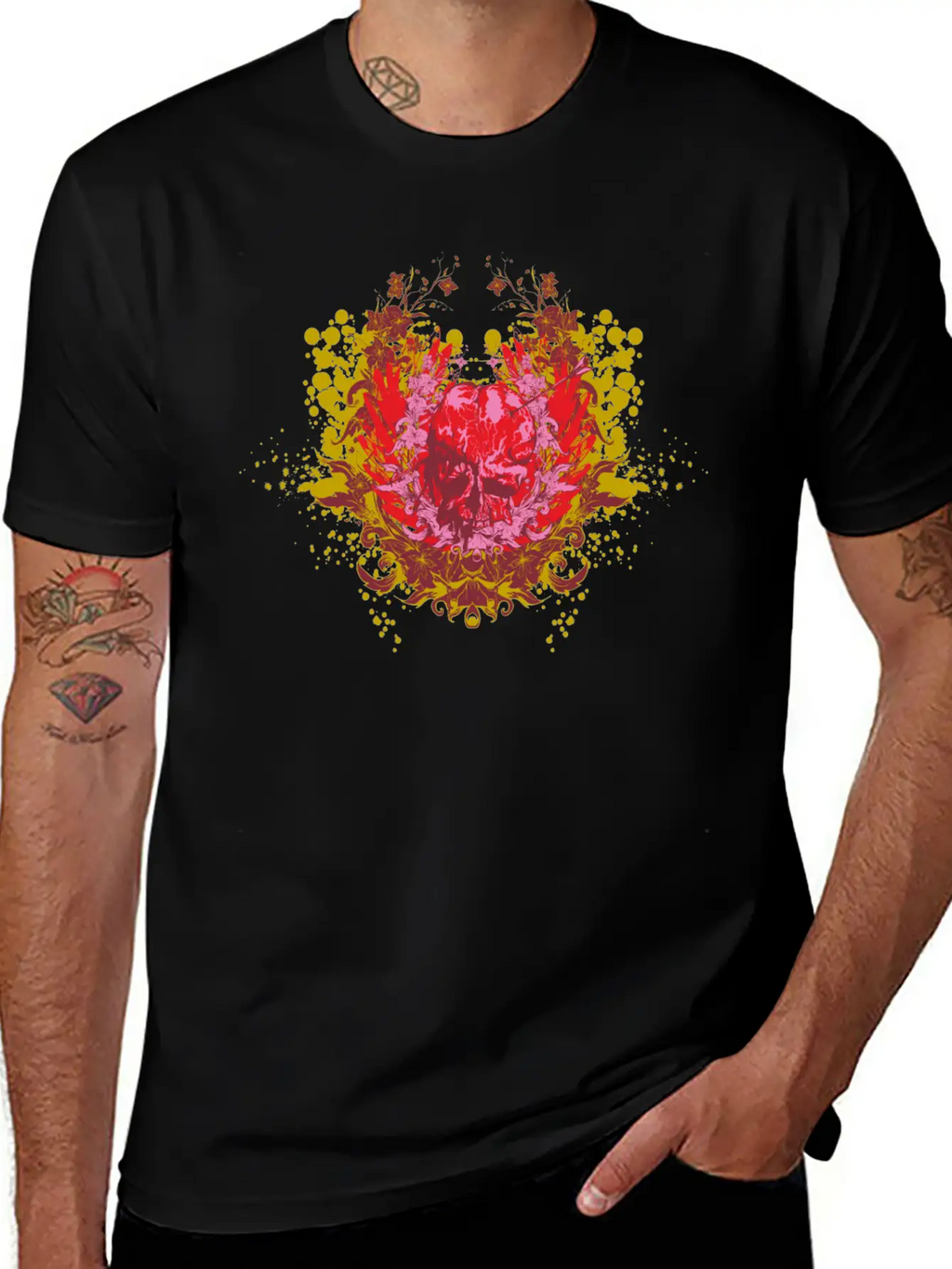 Skull Demon Wings Halloween Gift Unisex Casual T-Shirt – Clean Design For Daily Comfort