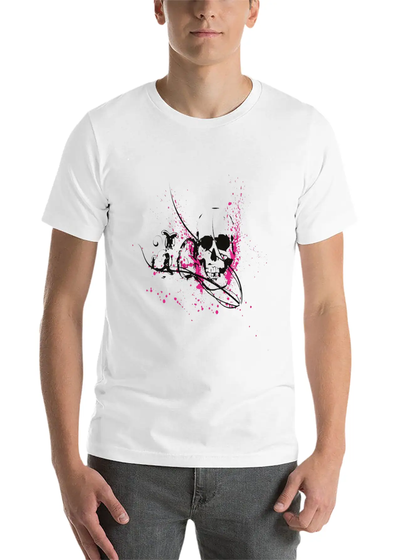 Skull In A Cool Style Skull Gift Unisex Short Sleeve Soft Cotton T-Shirt – Casual Everyday Wear