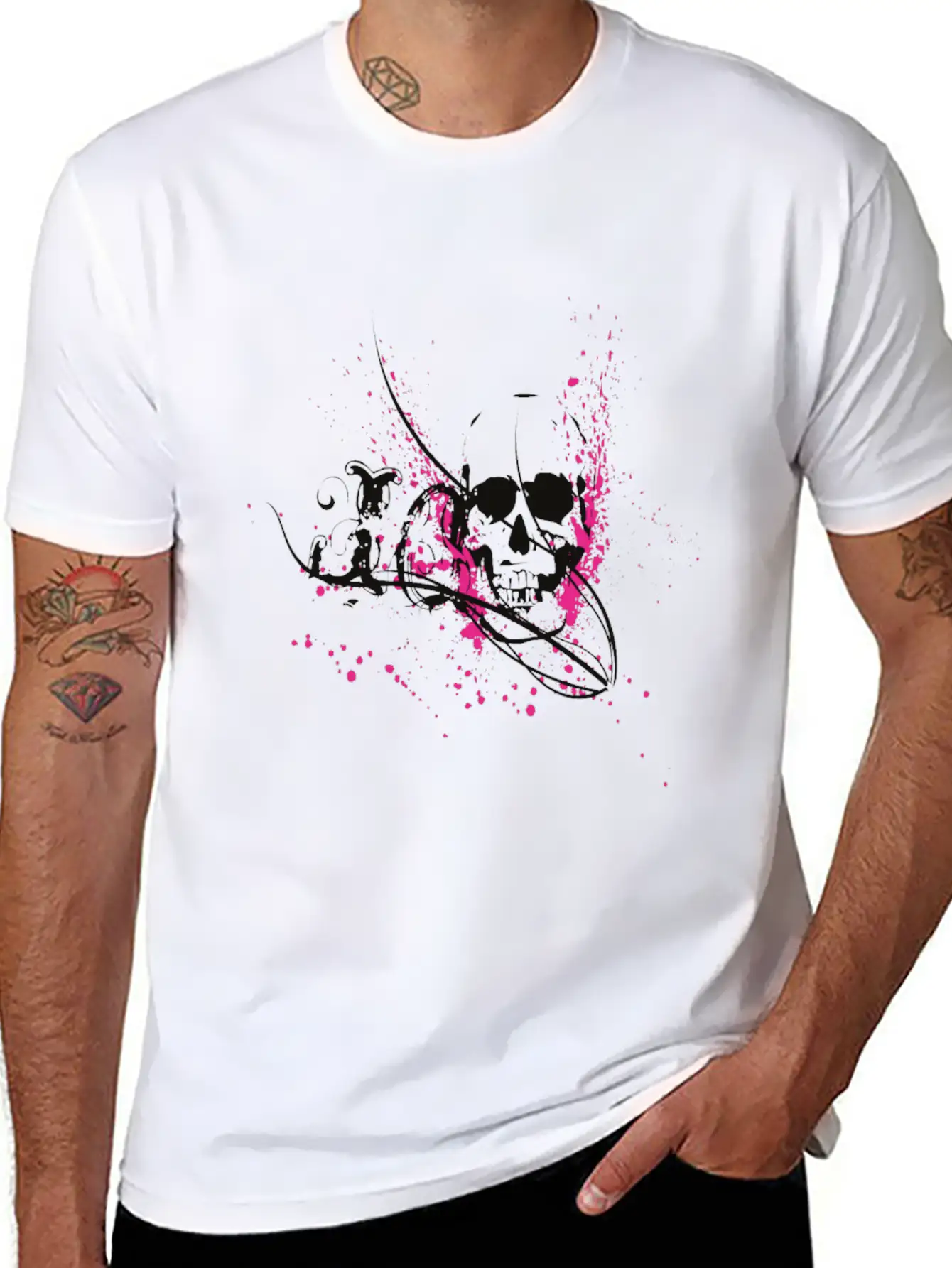 Skull In A Cool Style Skull Gift Unisex Short Sleeve Soft Cotton T-Shirt – Casual Everyday Wear
