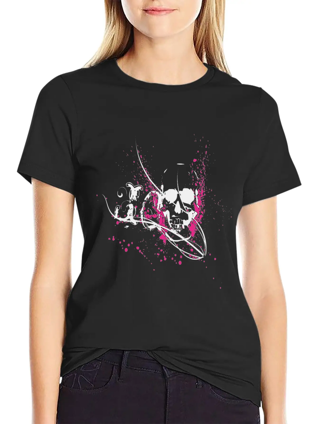 Skull In A Cool Style Skull Gift Unisex Short Sleeve Soft Cotton T-Shirt – Casual Everyday Wear