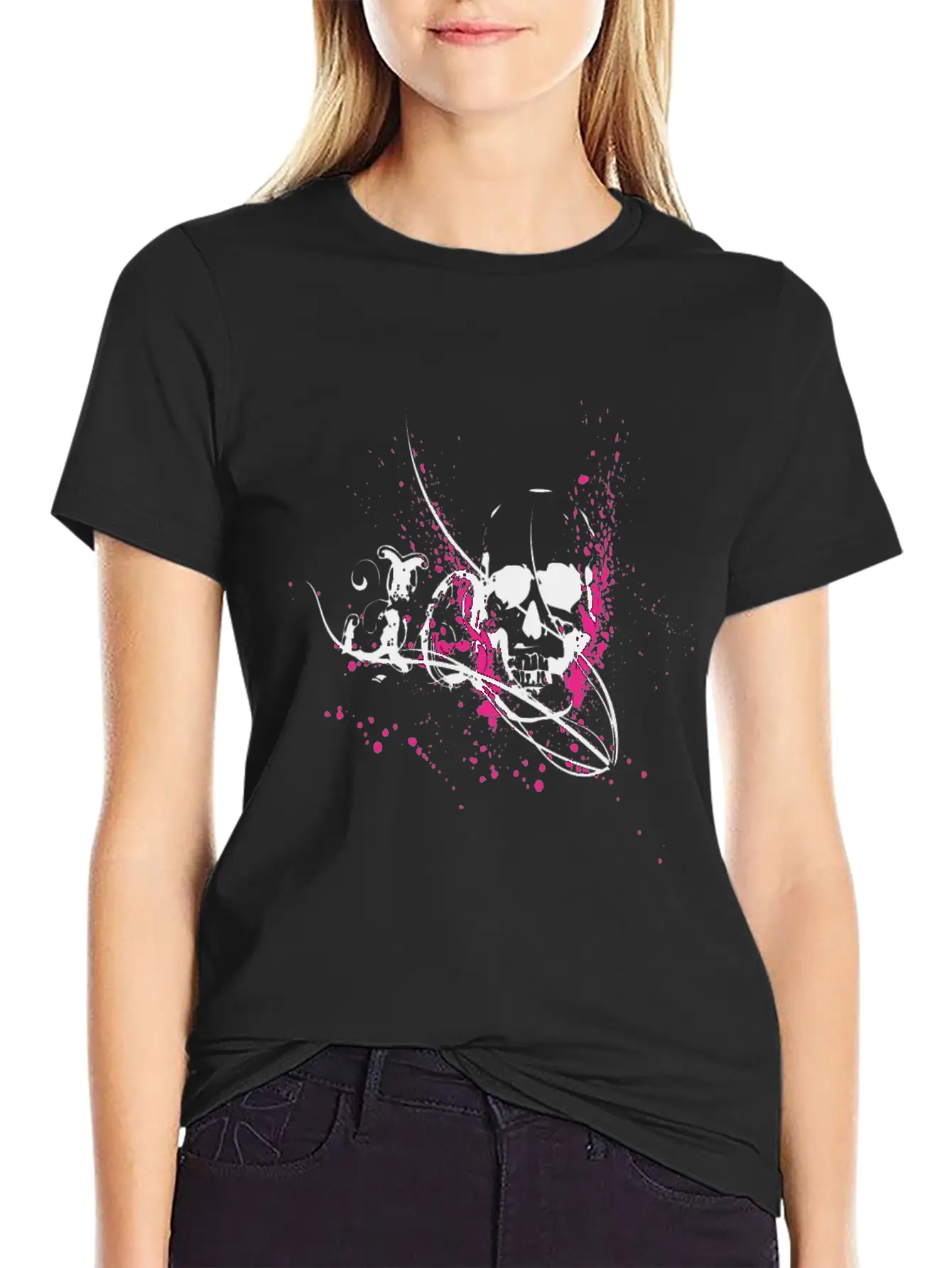 Skull In A Cool Style Skull Gift Unisex Short Sleeve Soft Cotton T-Shirt – Casual Everyday Wear