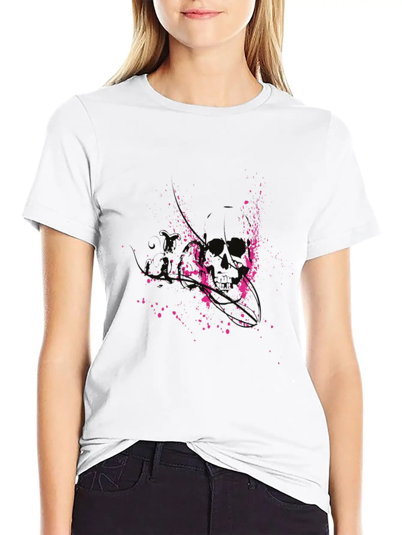 Skull In A Cool Style Skull Gift Unisex Short Sleeve Soft Cotton T-Shirt – Casual Everyday Wear