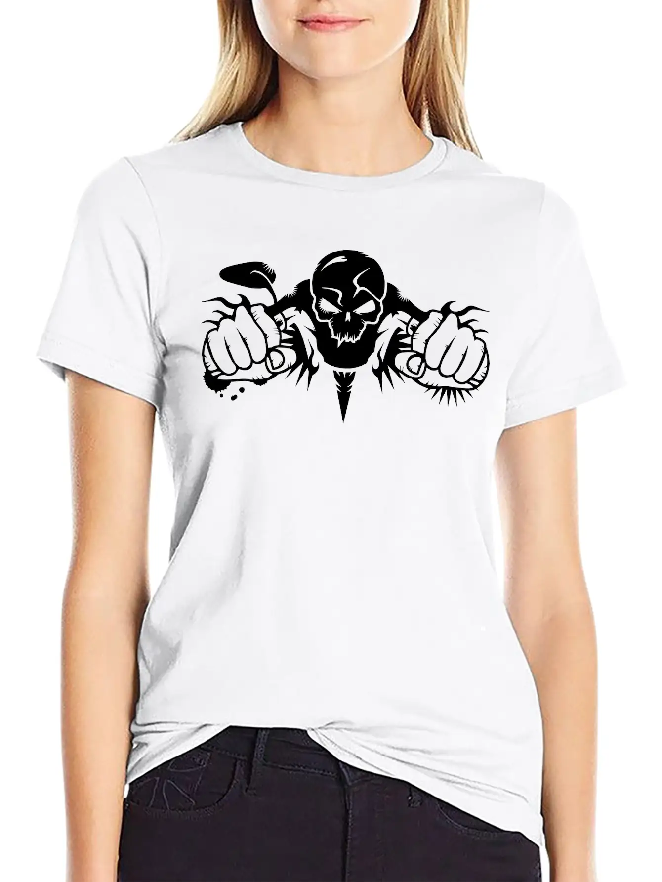 Skull Motorcycle Stylish Everyday T-Shirt – Unisex Basic Cotton Tee