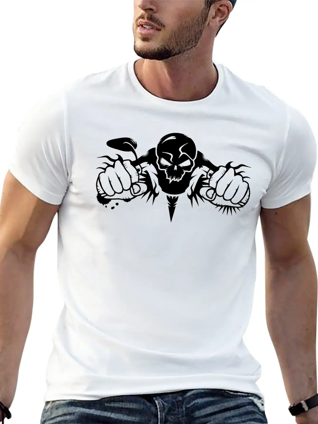 Skull Motorcycle Stylish Everyday T-Shirt – Unisex Basic Cotton Tee