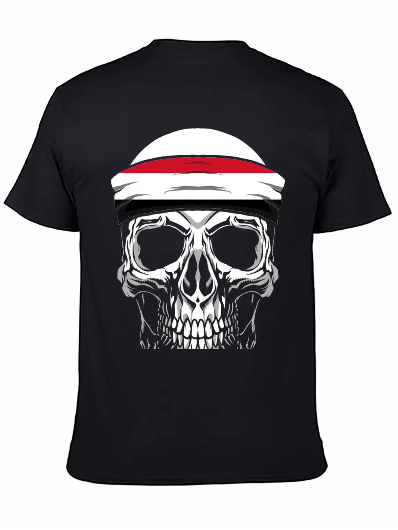 Skull Nationality Country Flag Unisex Short Sleeve Soft Cotton T-Shirt – Casual Everyday Wear