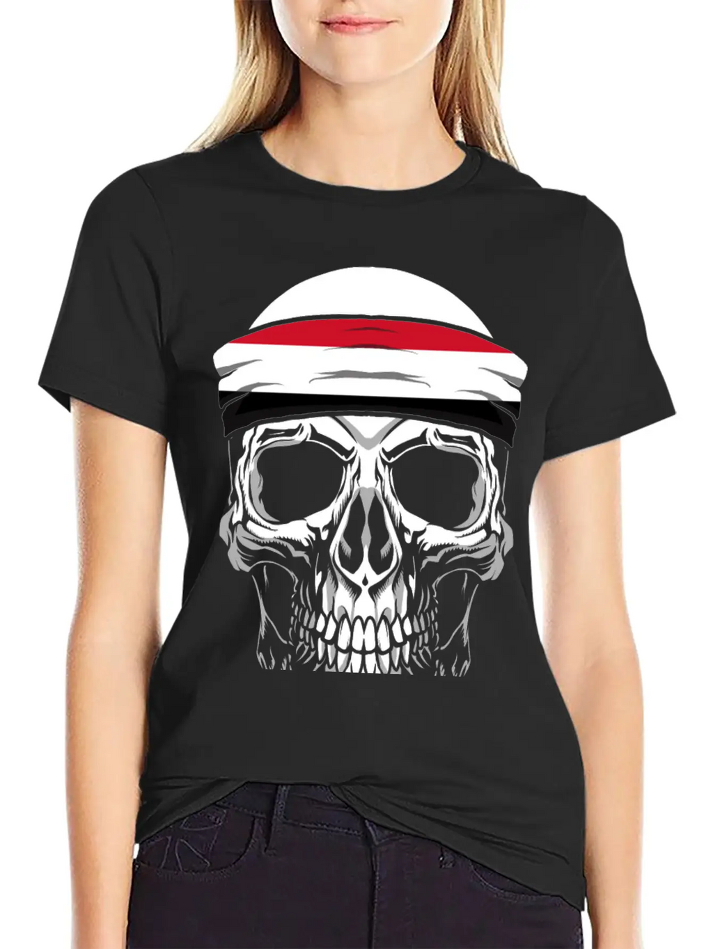 Skull Nationality Country Flag Unisex Short Sleeve Soft Cotton T-Shirt – Casual Everyday Wear
