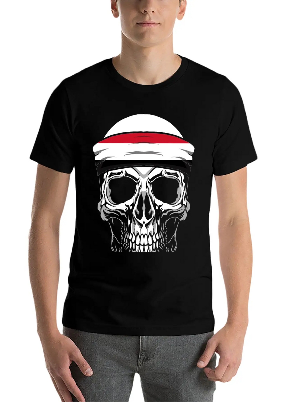 Skull Nationality Country Flag Unisex Short Sleeve Soft Cotton T-Shirt – Casual Everyday Wear