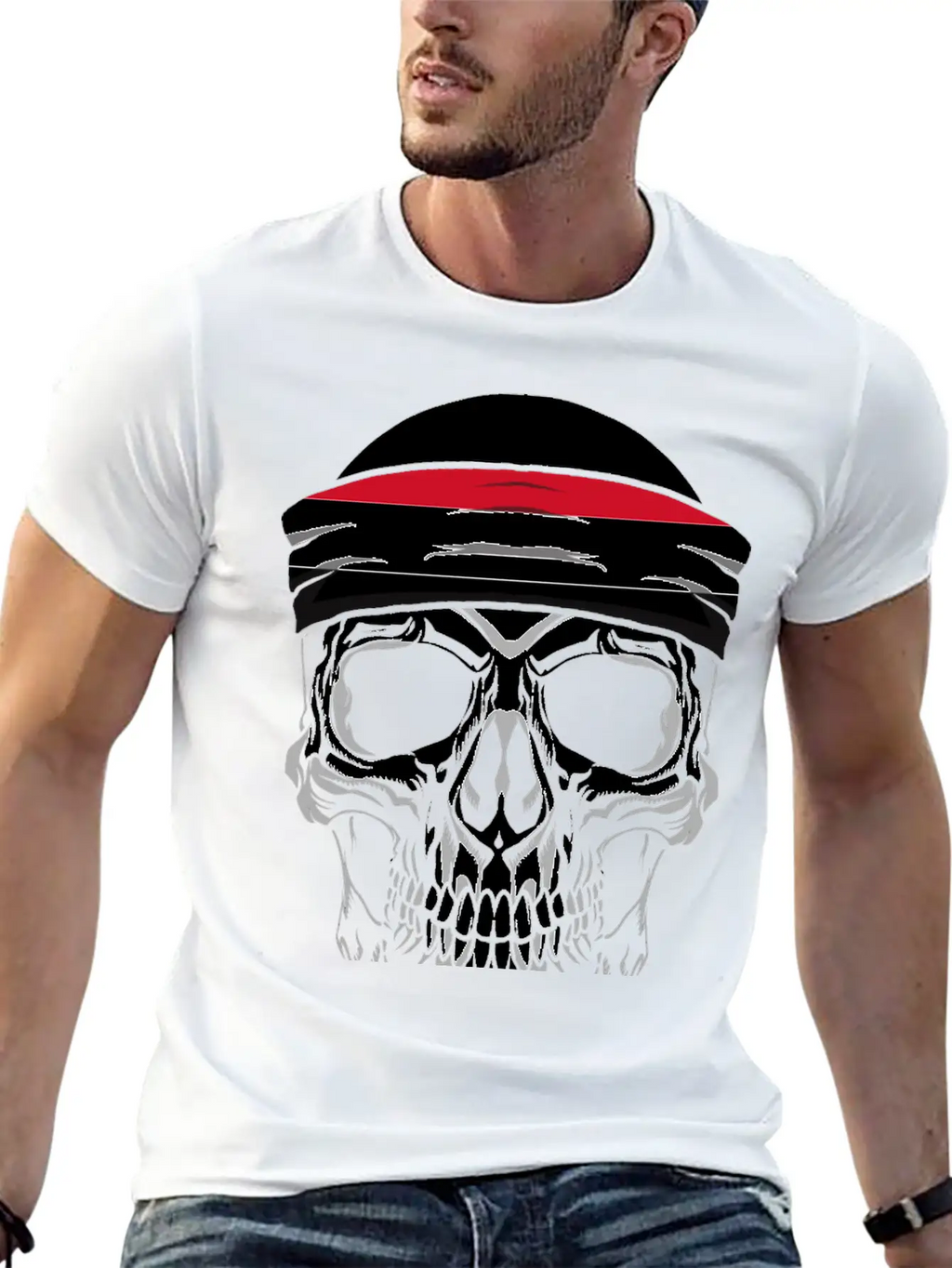 Skull Nationality Country Flag Unisex Short Sleeve Soft Cotton T-Shirt – Casual Everyday Wear