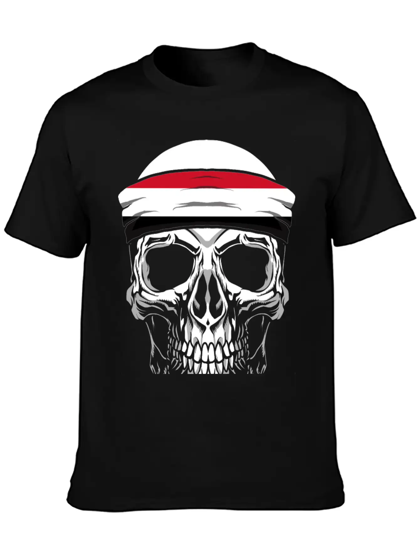 Skull Nationality Country Flag Unisex Short Sleeve Soft Cotton T-Shirt – Casual Everyday Wear