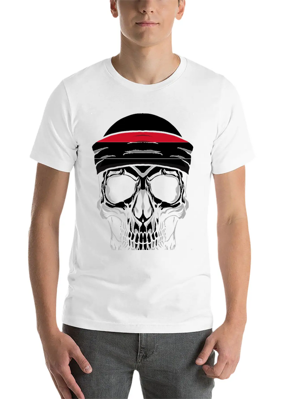 Skull Nationality Country Flag Unisex Short Sleeve Soft Cotton T-Shirt – Casual Everyday Wear