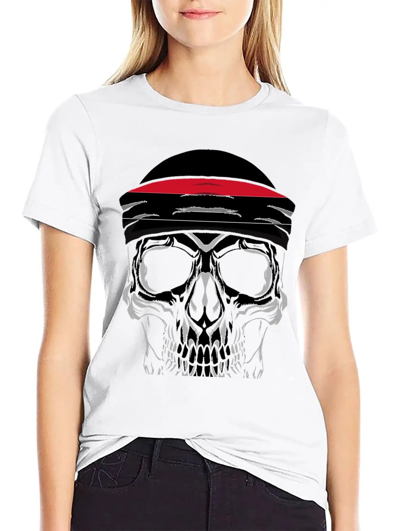 Skull Nationality Country Flag Unisex Short Sleeve Soft Cotton T-Shirt – Casual Everyday Wear