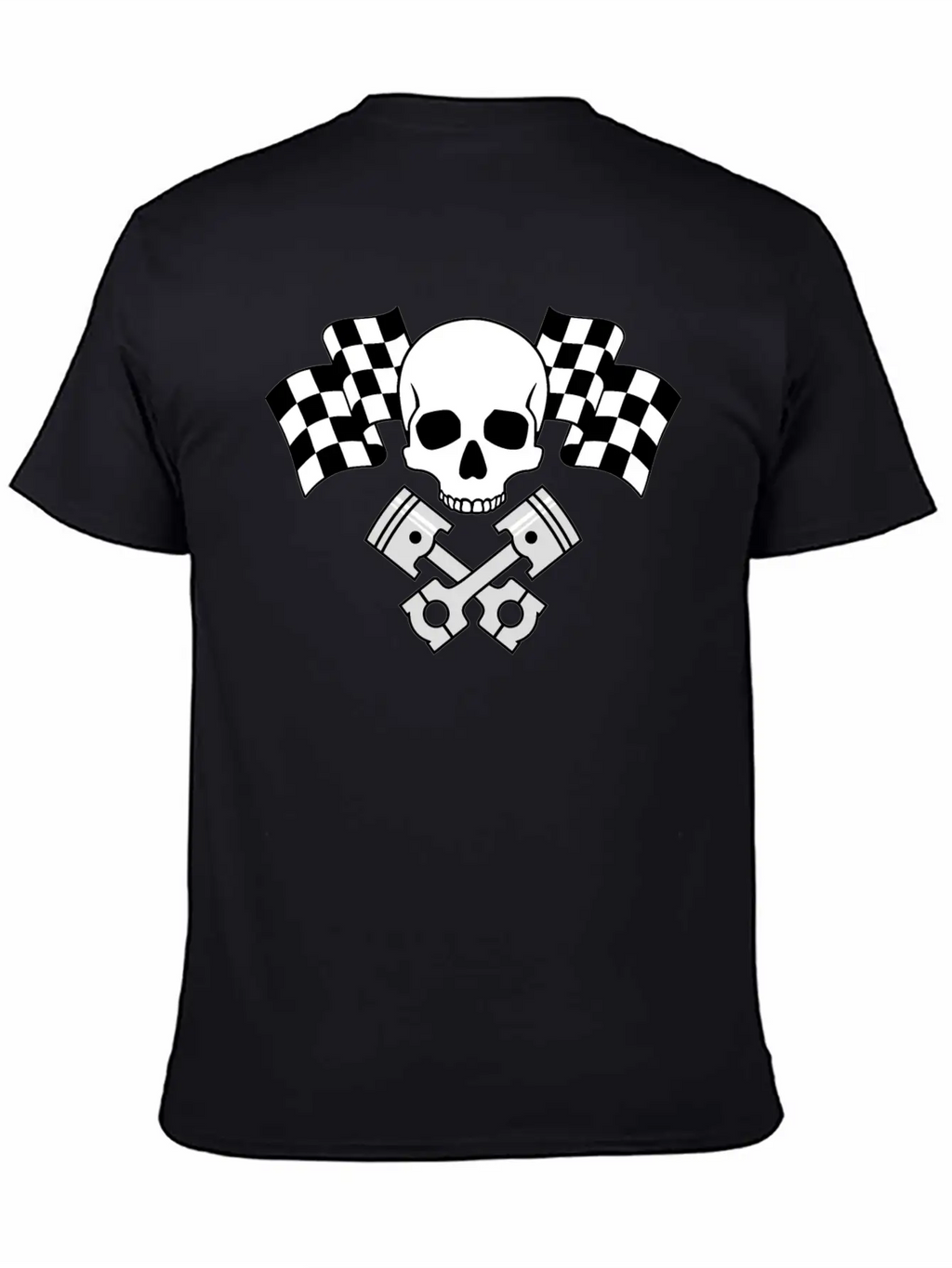 Skull Pistons Flags Unisex Short Sleeve Soft Cotton T-Shirt – Casual Everyday Wear