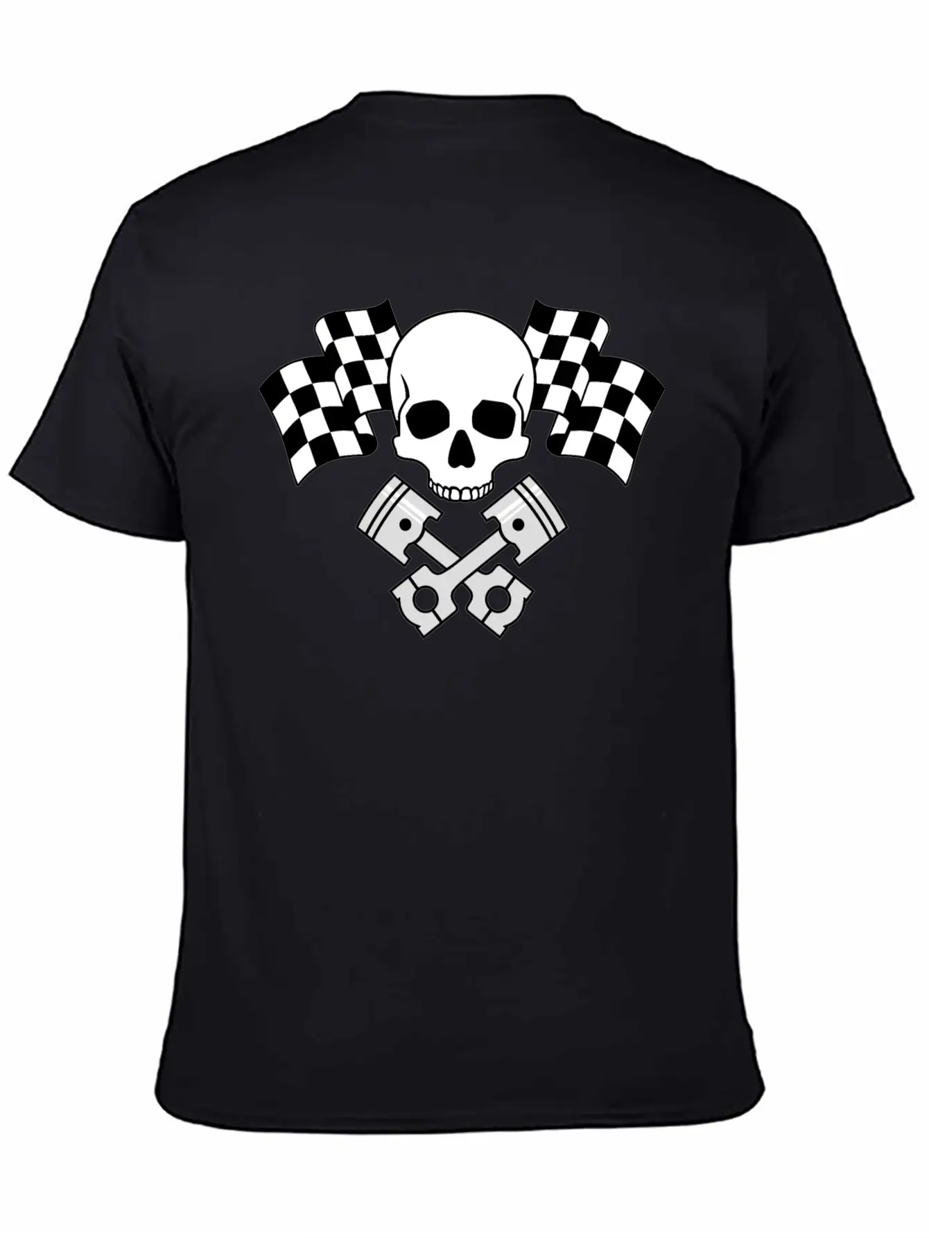 Skull Pistons Flags Unisex Short Sleeve Soft Cotton T-Shirt – Casual Everyday Wear